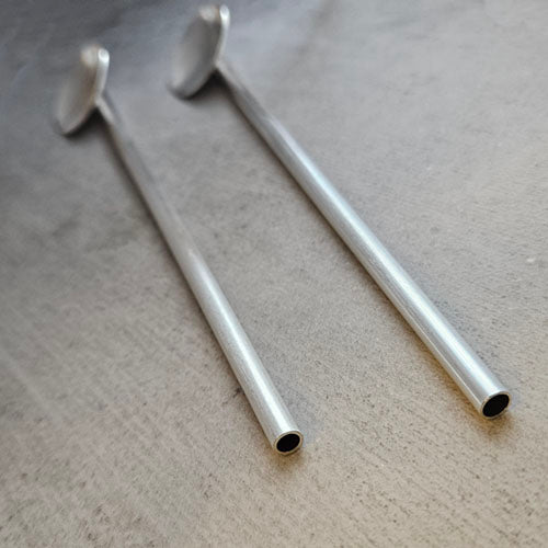 Sterling Silver Cocktail Stir Stick & Straw