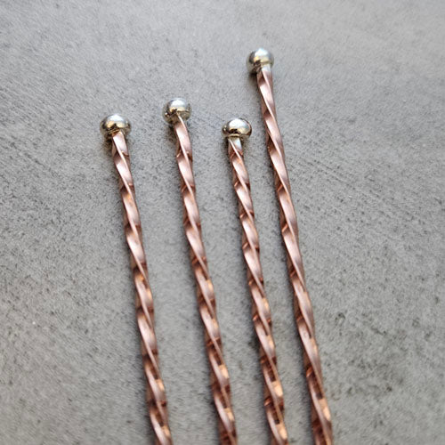 Copper and Silver Cocktail Swizzle Sticks