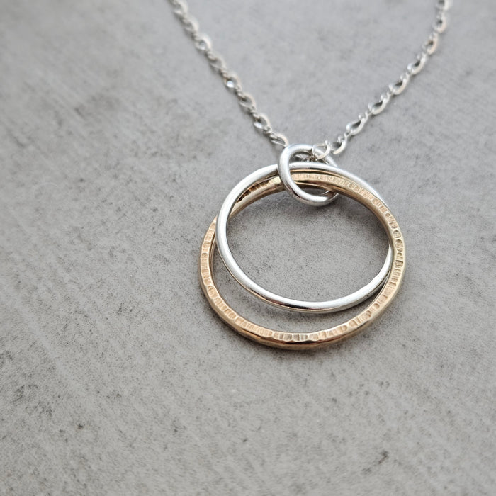 2 Tone Double Hoop Necklace.