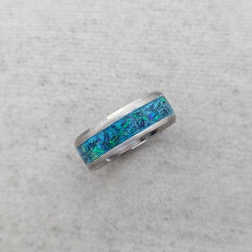 Blue Opal Inlay Ring