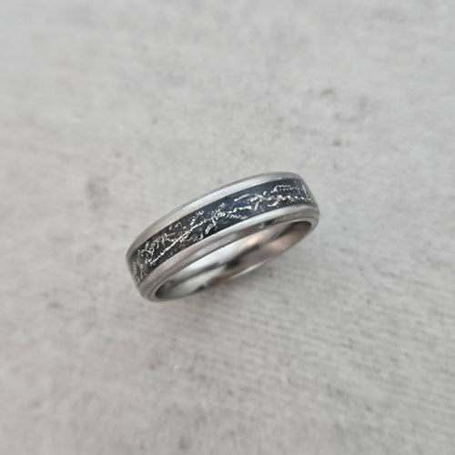 Silver Shavings Inlay Ring