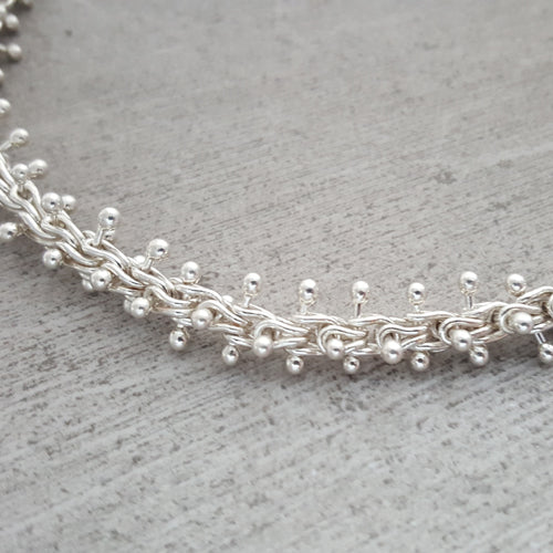 Fine Silver Caterpillar Necklace