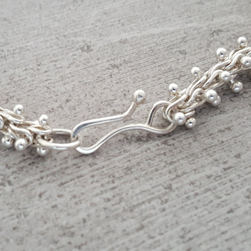 Fine Silver Caterpillar Necklace