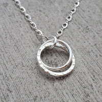 Silver Double Hoop Necklace