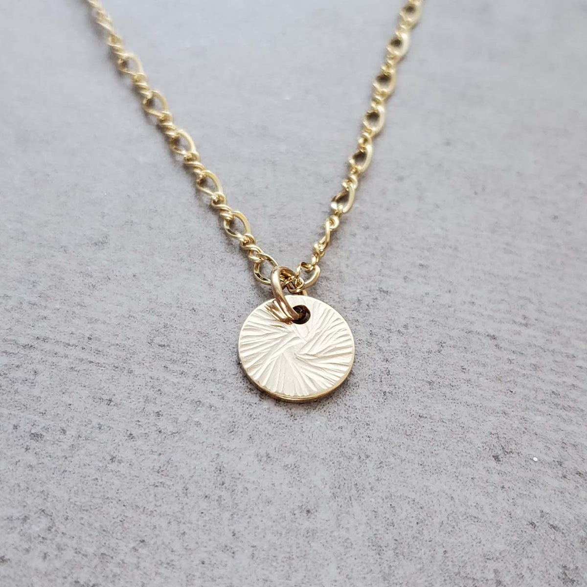 14k Gold Fill Hammered Disk Necklace