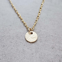 14k Gold Fill Hammered Disk Necklace