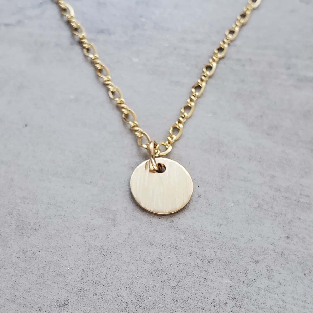 14k Gold Fill Hammered Disk Necklace