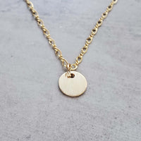 14k Gold Fill Hammered Disk Necklace