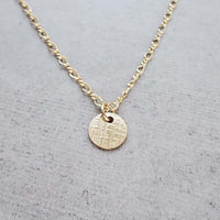 14k Gold Fill Hammered Disk Necklace