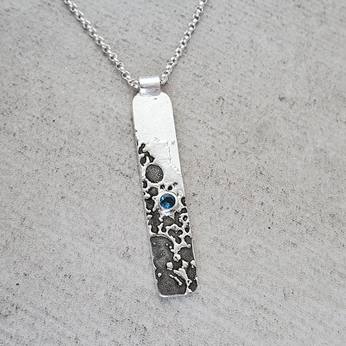 Beer Speak Pendant with Blue Topaz