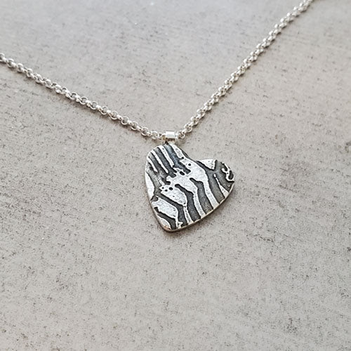 Zebra Heart Necklace