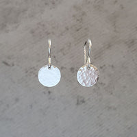 Sterling Silver Hammered Disk Earrings