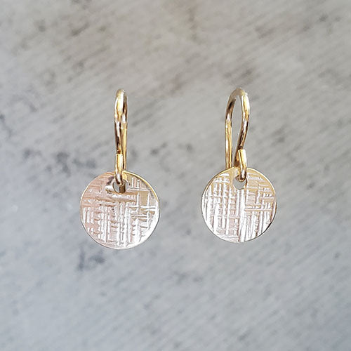 14k Gold Fill Hammered Disk Earrings