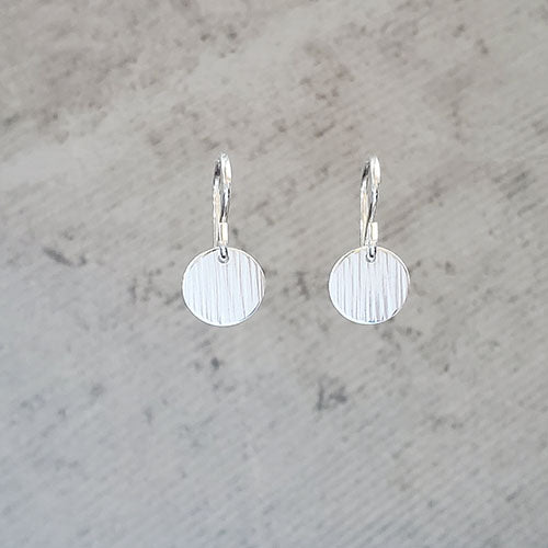 Sterling Silver Hammered Disk Earrings