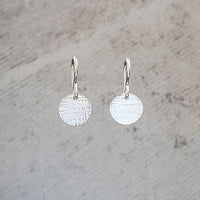 Sterling Silver Hammered Disk Earrings