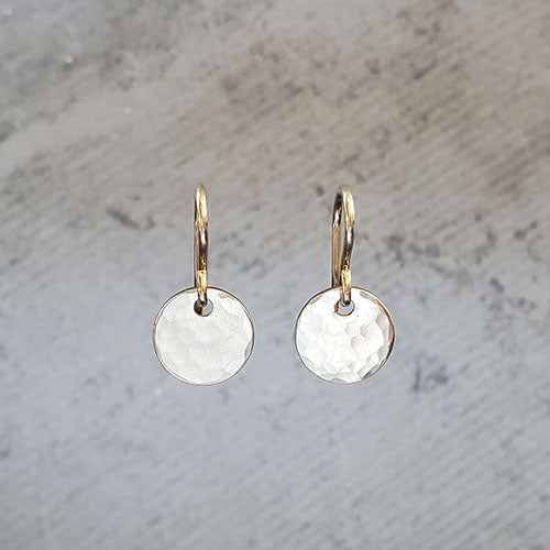 14k Gold Fill Hammered Disk Earrings