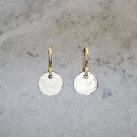 14k Gold Fill Hammered Disk Earrings