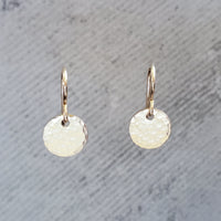 14k Gold Fill Hammered Disk Earrings