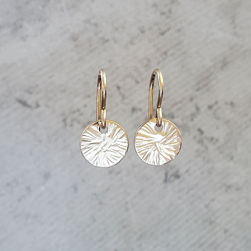 14k Gold Fill Hammered Disk Earrings