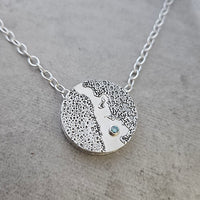 A River Runs Through It - Necklace with Green Moissanite