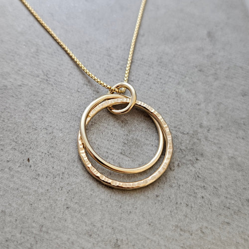 Solid 14k Large Double Hoop Necklace