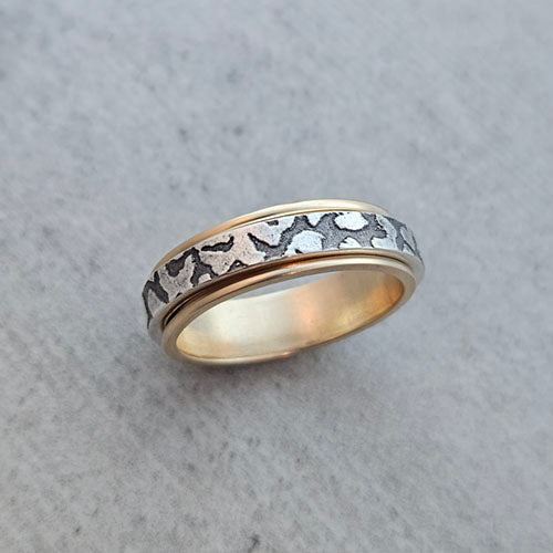 14k Gold & Silver Catacombs Spinning Ring
