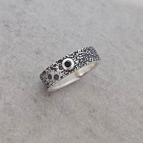 Beer Bubble and Black Diamond Ring