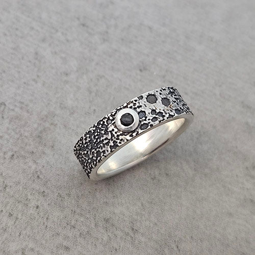 Beer Bubble and Black Diamond Ring