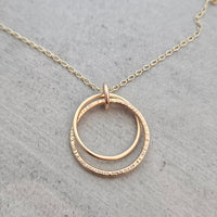 14k Gold Fill Double Hoop Necklace