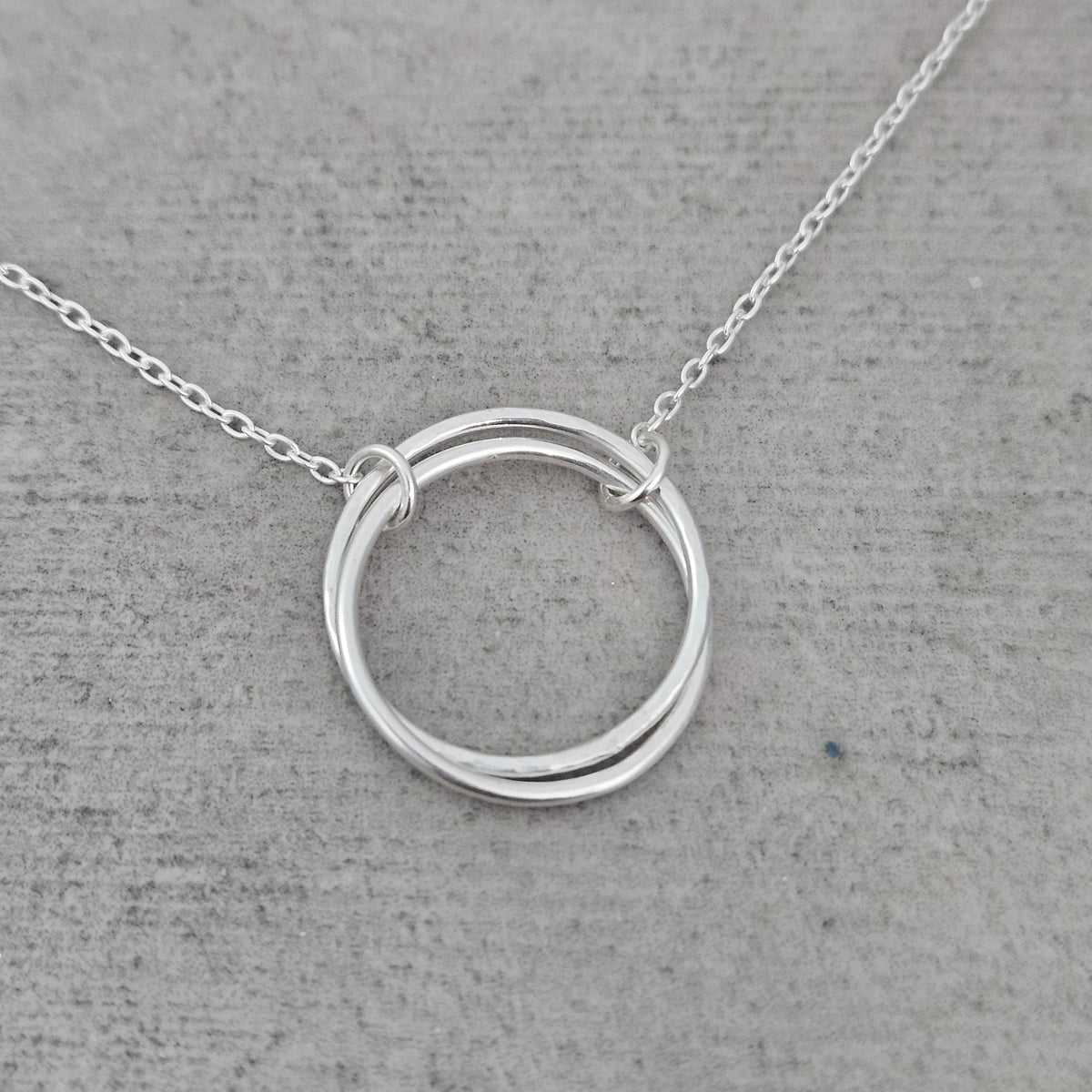 Sterling Silver Double Hoop Necklace