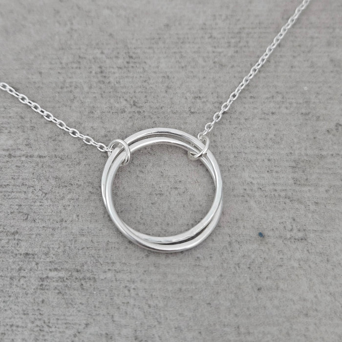 Sterling Silver Double Hoop Necklace