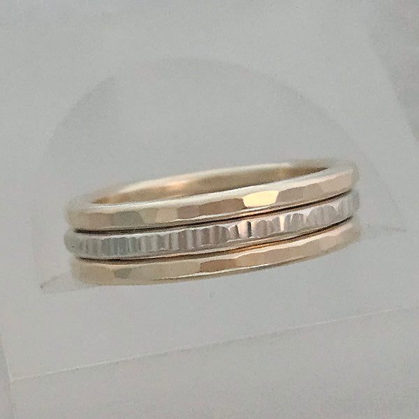14k Yellow & 14k White Stacking Rings