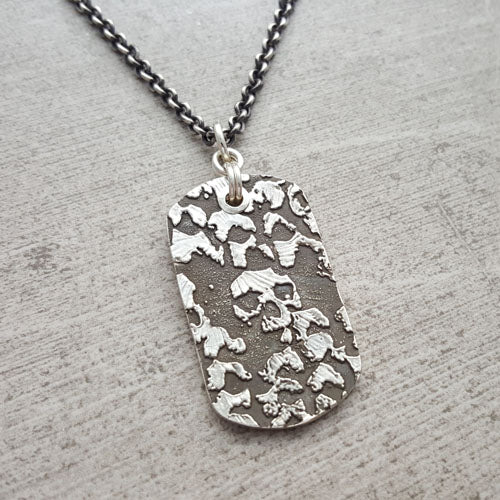 Catacombs Skull Dog Tag Necklace
