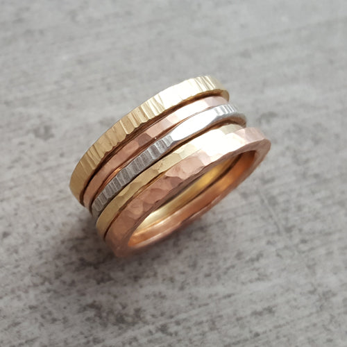 Solid Gold Stacking Rings – Sterling Echoes