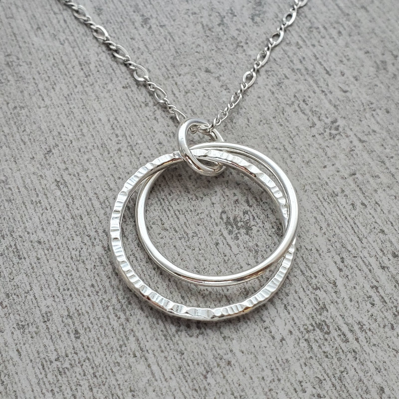 Silver Double Hoop Necklace