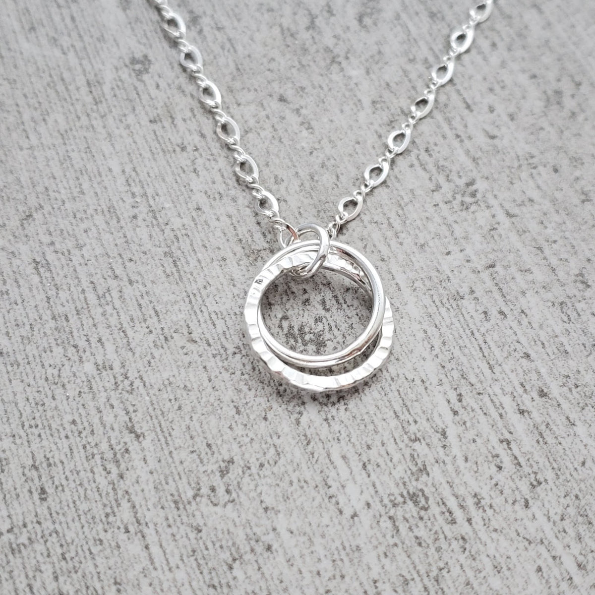 Silver Double Hoop Necklace