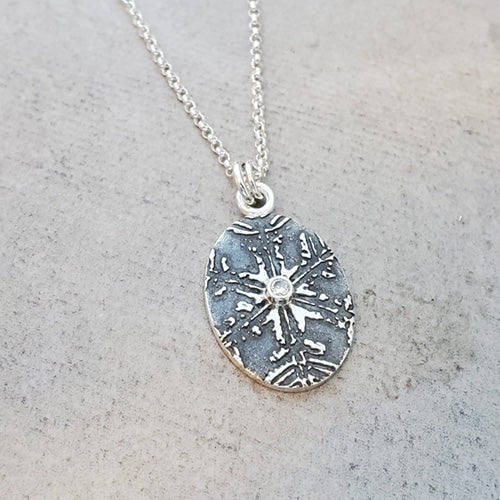 Snowflake Necklace with Moissanite