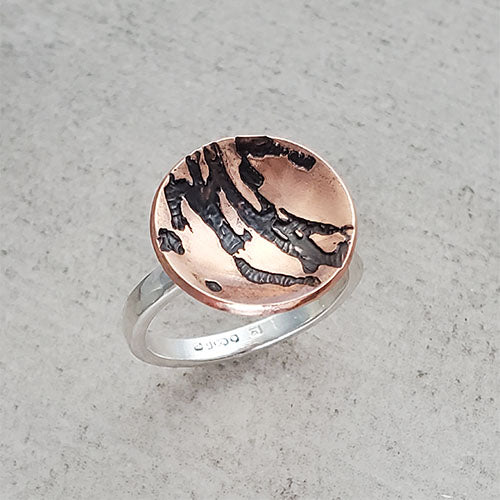 Custom Order Copper Disk & Sterling Ring